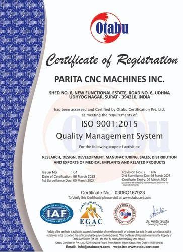 PARITA CNC Machines Inc. Surat 